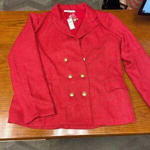 Bishop + Young woman’s red blazer
